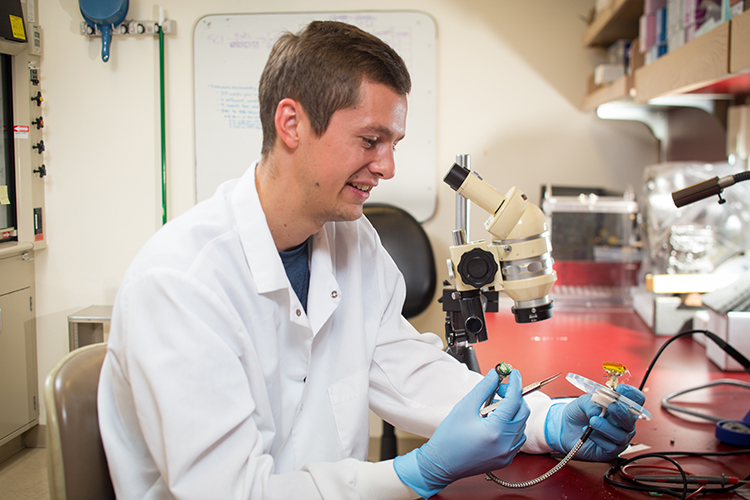 Kyle Dinkins, working Steve Perlmutter's lab at the University of Washington