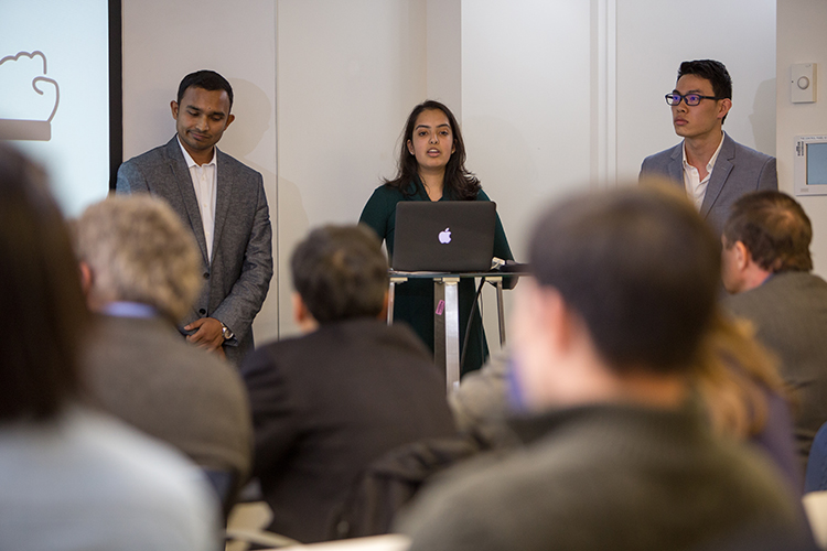 Students presenting their projects.